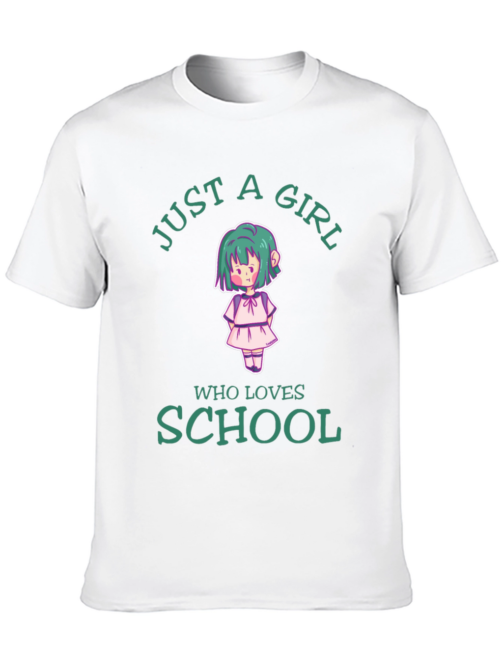 Just A Girl Who Loves School Black T-Shirt