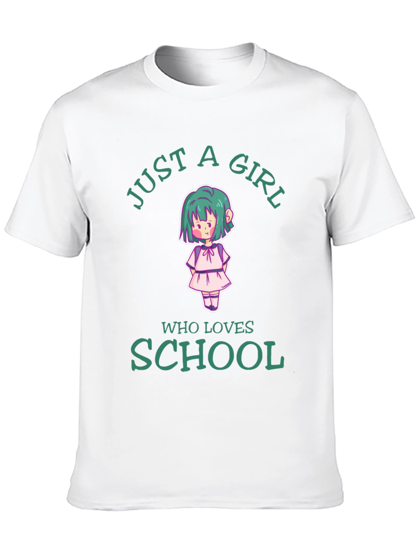 Just A Girl Who Loves School Black T-Shirt