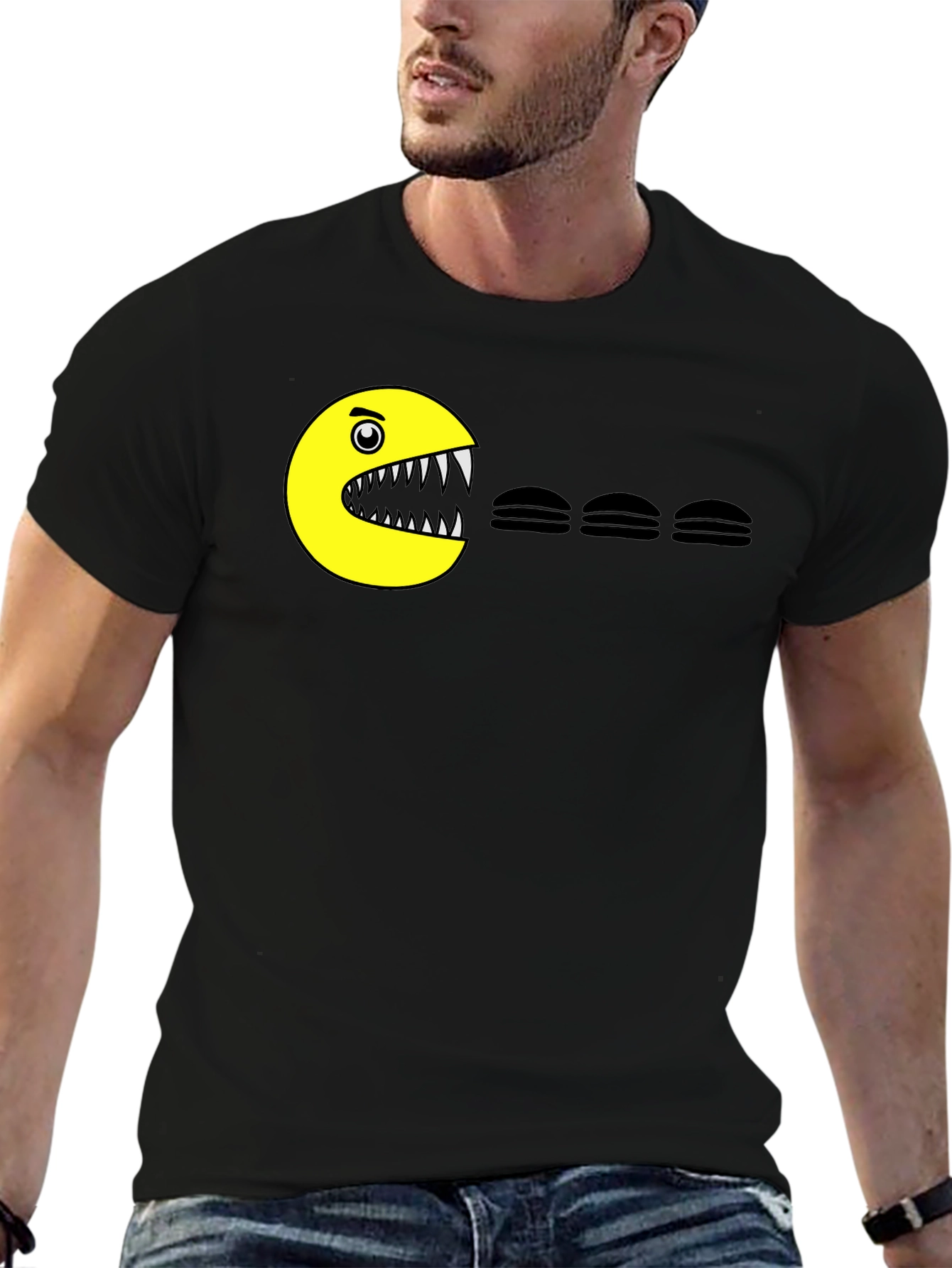 Pac-Man Burger Black T-Shirt