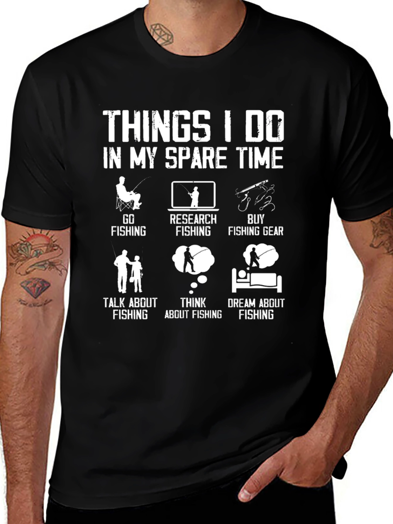 Funny Fishing T-Shirt: Spare Time Fishing Activities