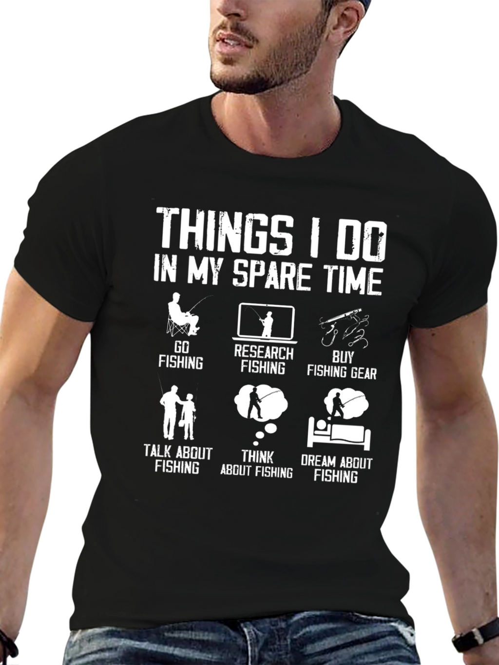 Funny Fishing T-Shirt: Spare Time Fishing Activities
