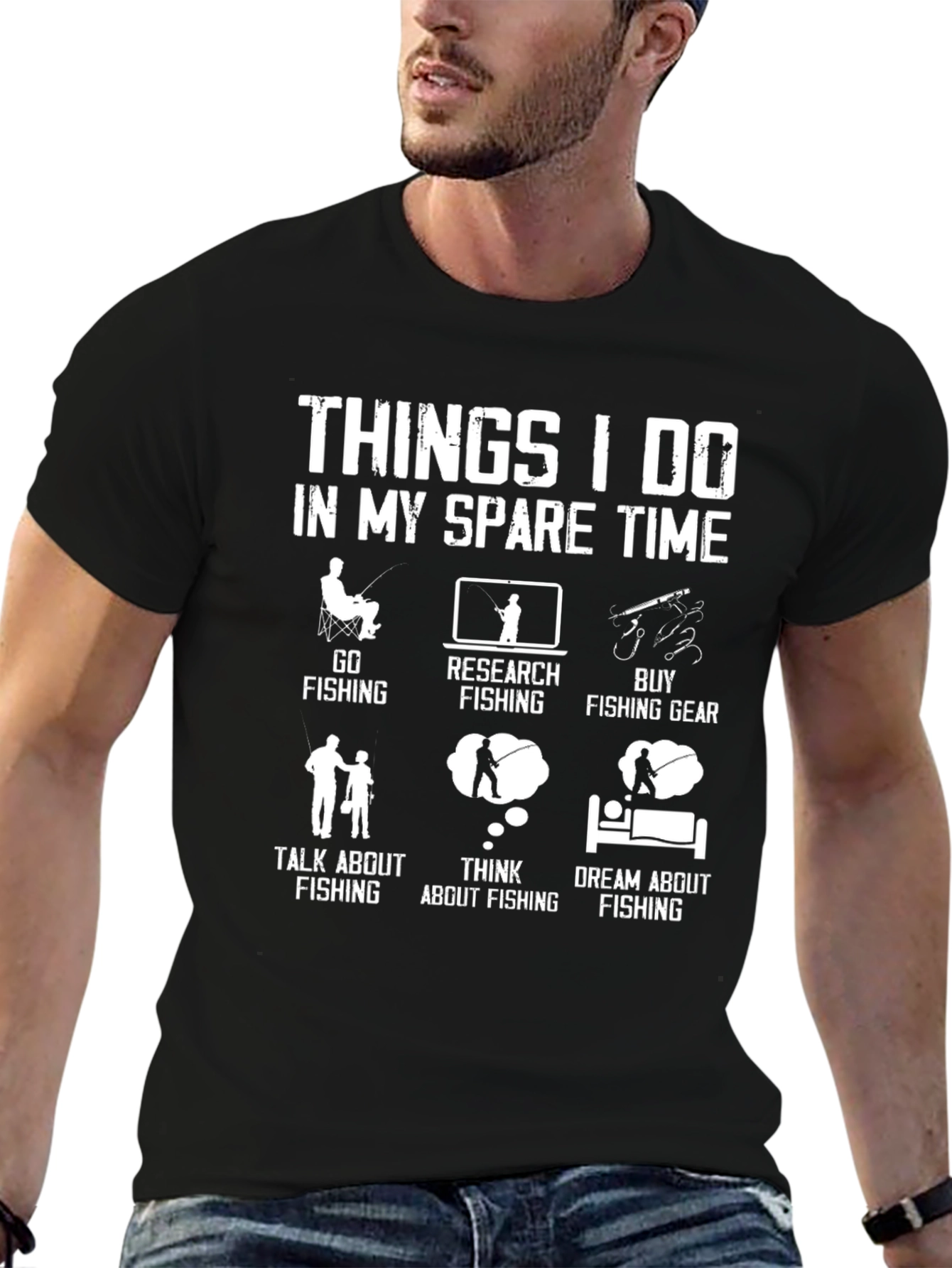 Funny Fishing T-Shirt: Spare Time Fishing Activities