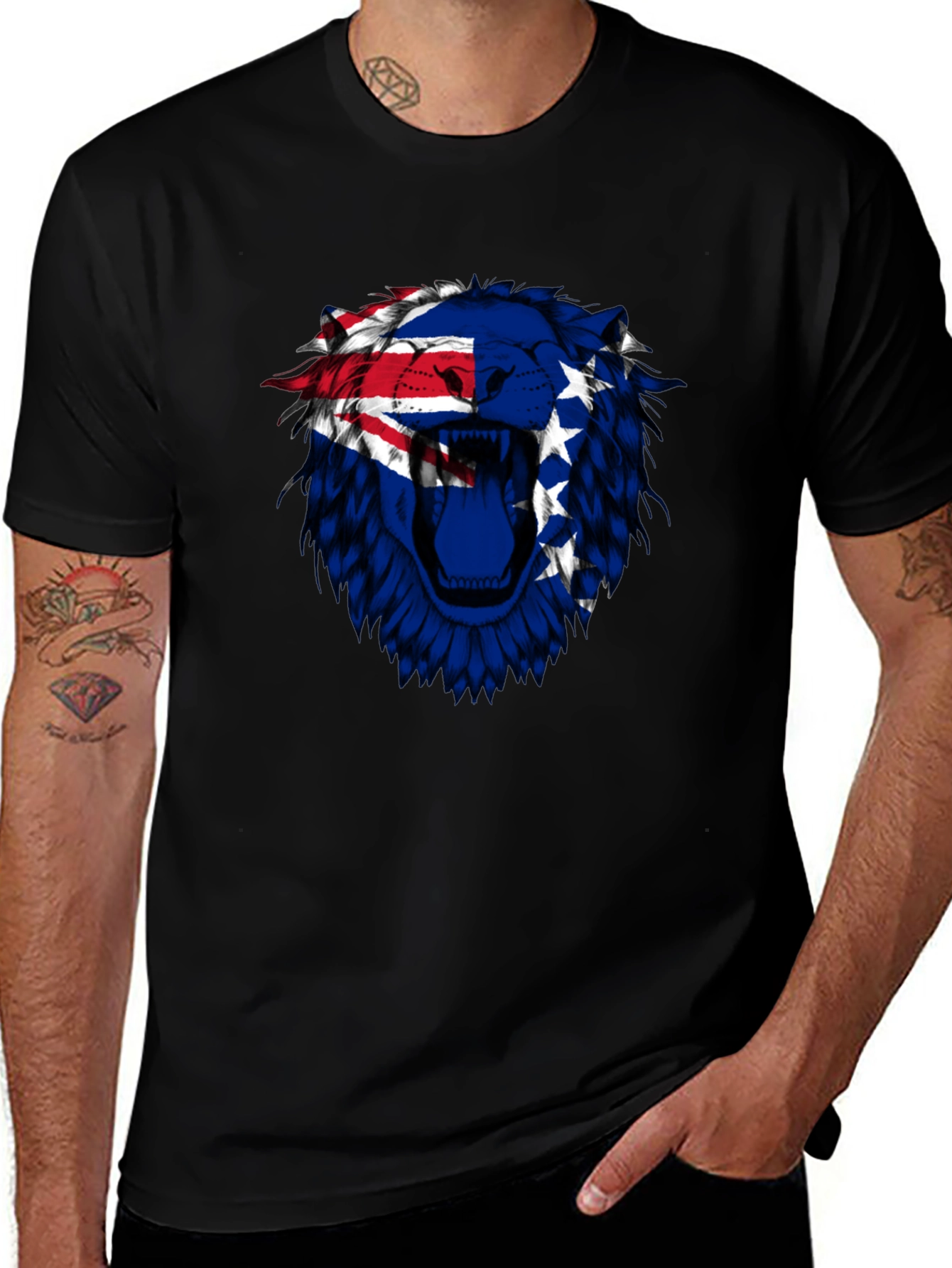 Cook Islands Lion Graphic Tee - Black