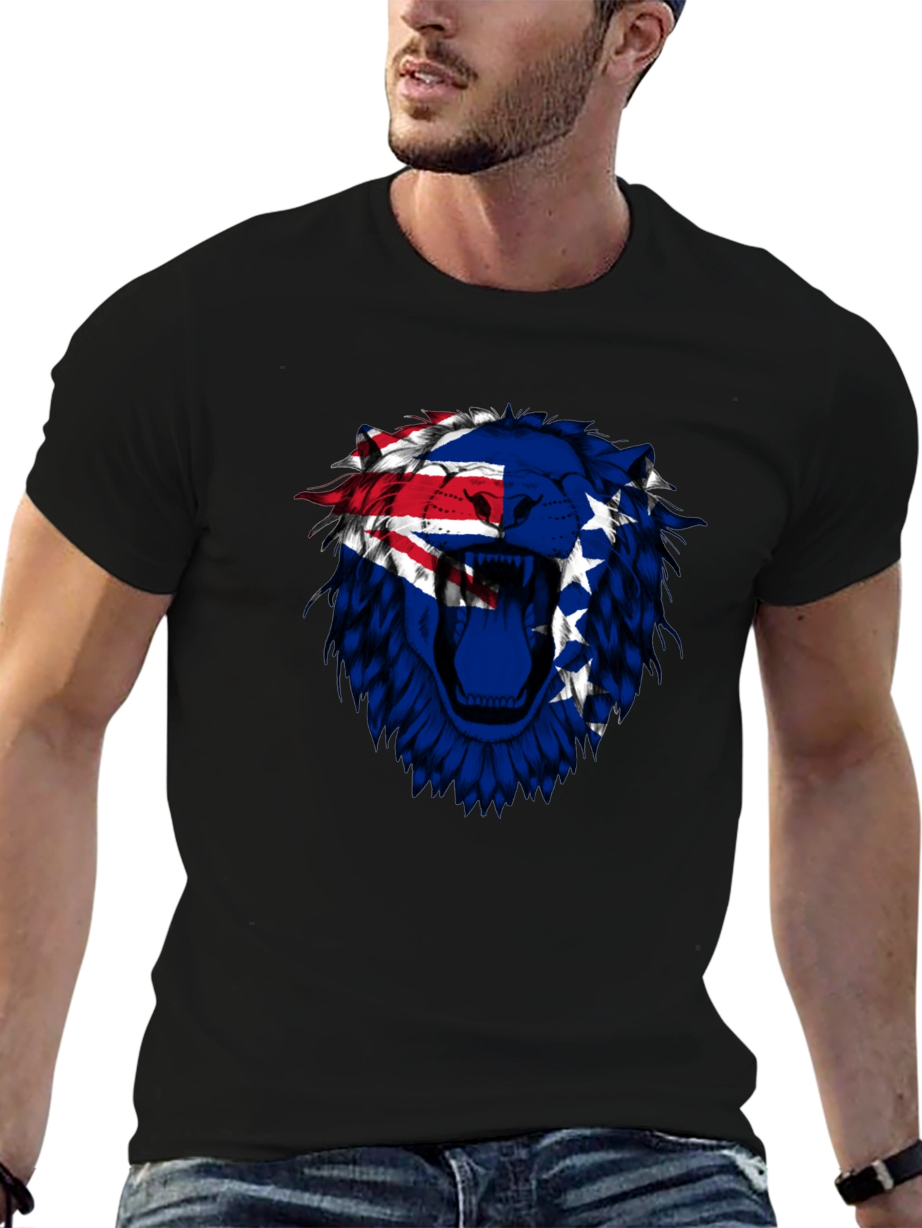 Cook Islands Lion Graphic Tee - Black