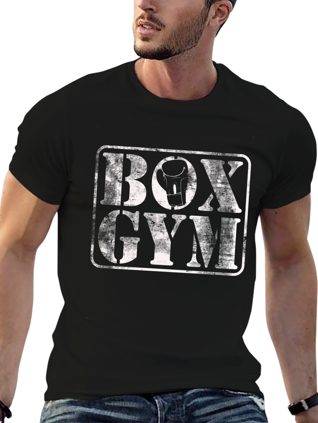 Box Gym Graphic Tee - Black Cotton T-Shirt
