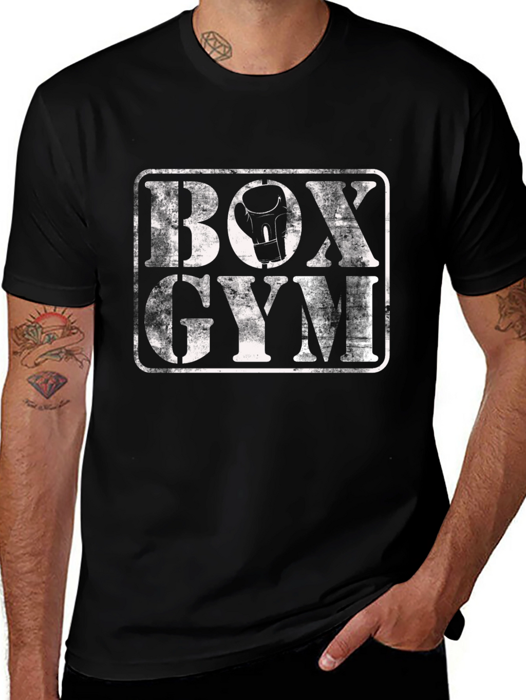 Box Gym Graphic Tee - Black Cotton T-Shirt