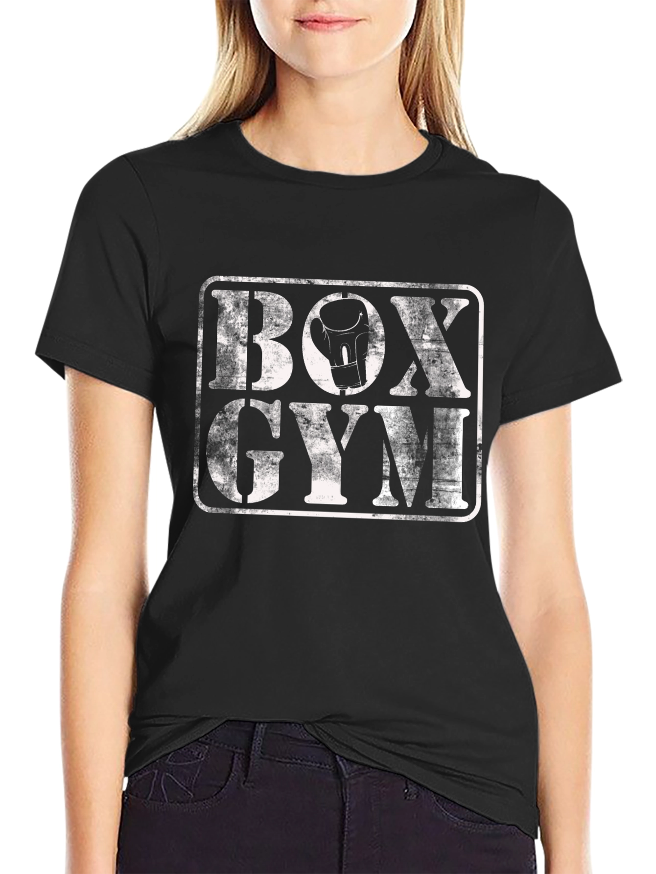 Box Gym Graphic Tee - Black Cotton T-Shirt