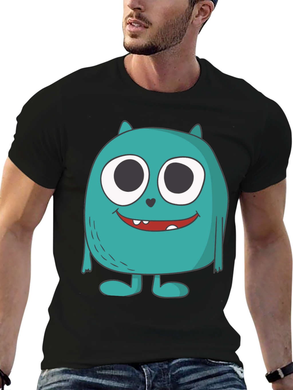 Monster Graphic Tee - Quirky & Fun Black T-Shirt