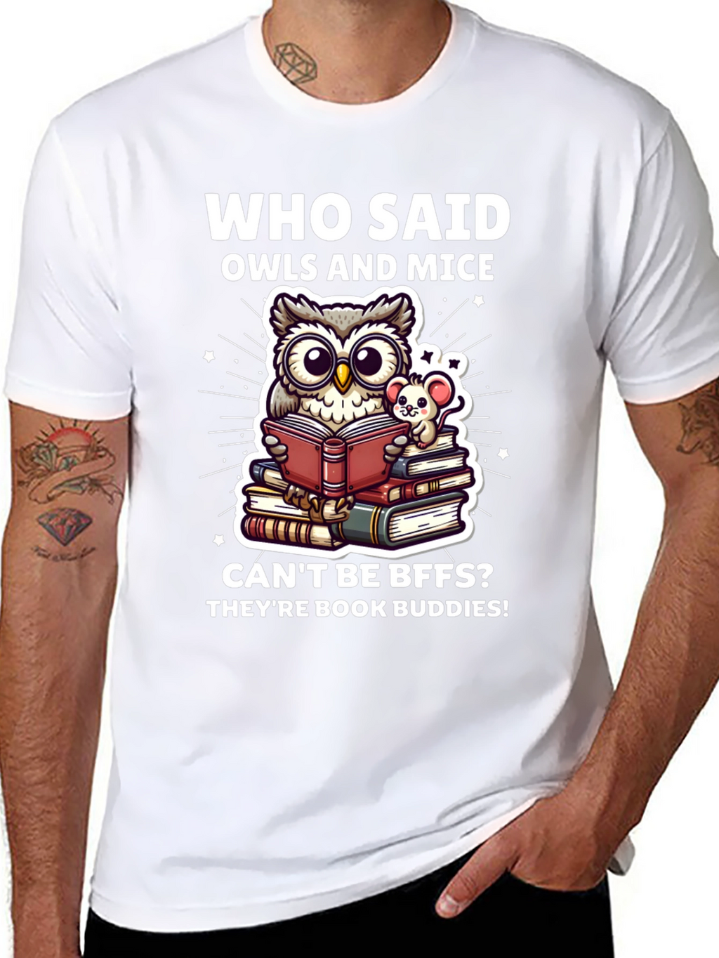 Book Buddies T-Shirt - Owl and Mouse BFFs