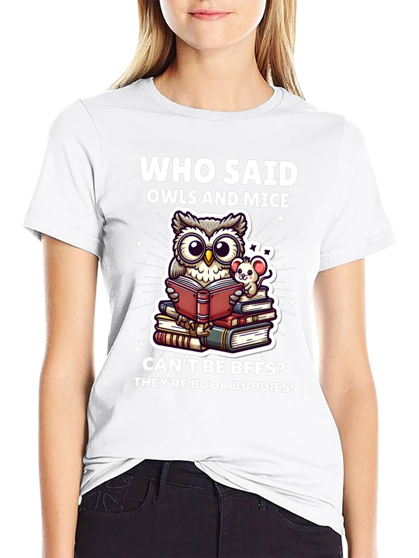 Book Buddies T-Shirt - Owl and Mouse BFFs
