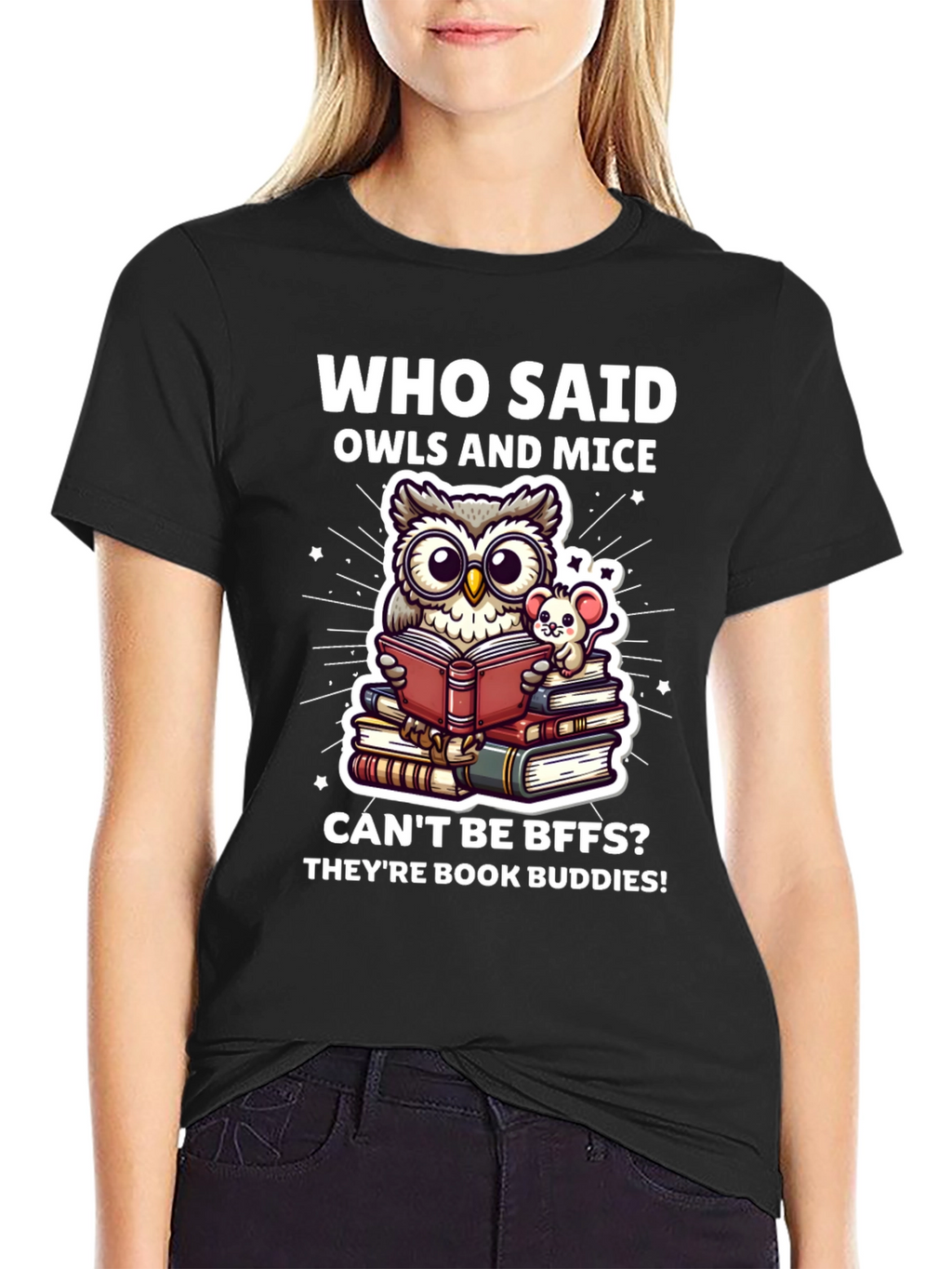 Book Buddies T-Shirt - Owl and Mouse BFFs