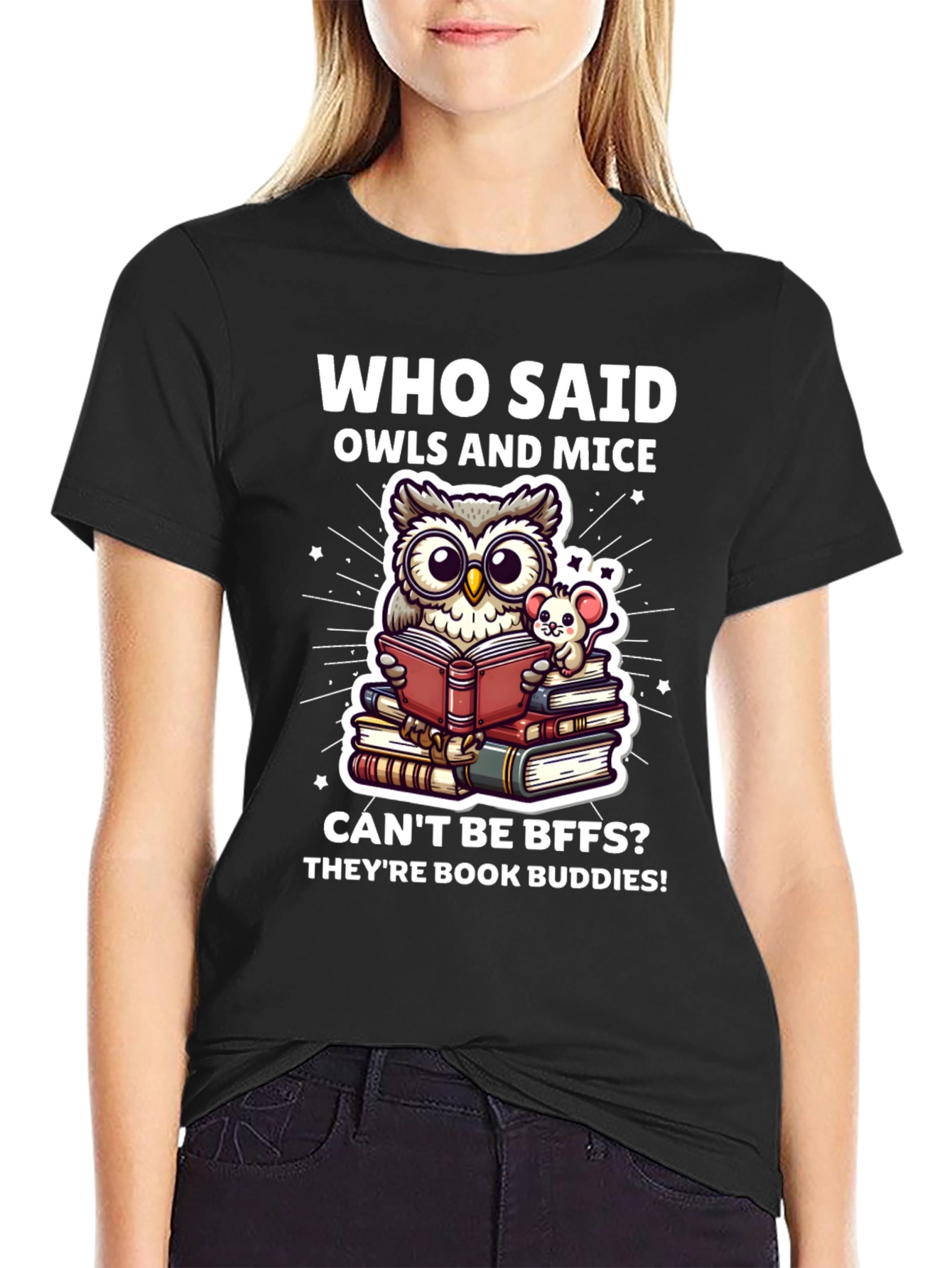 Book Buddies T-Shirt - Owl and Mouse BFFs