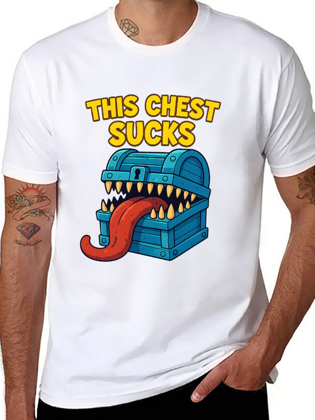 This Chest Sucks Black Graphic T-Shirt
