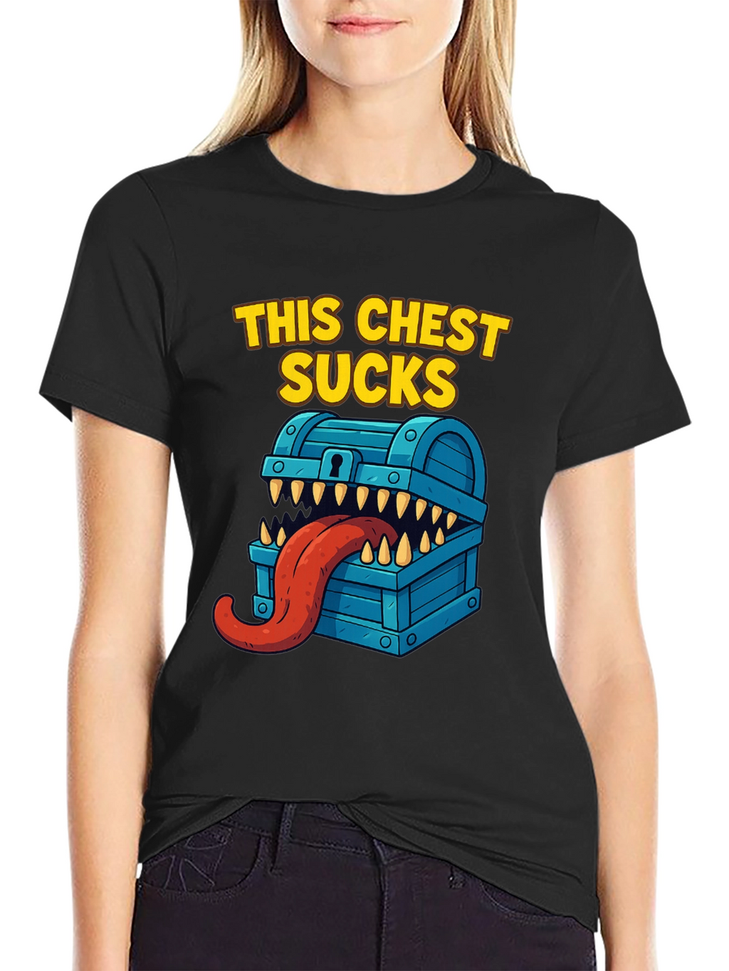 This Chest Sucks Black Graphic T-Shirt