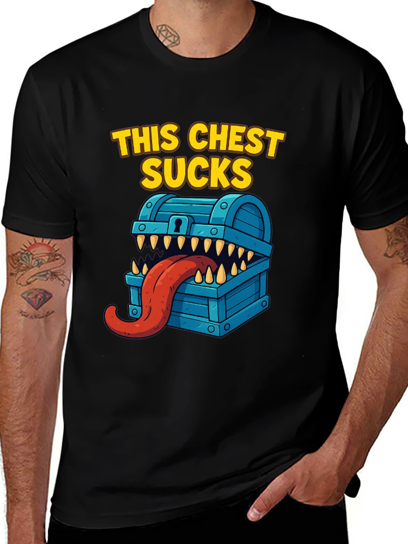 This Chest Sucks Black Graphic T-Shirt
