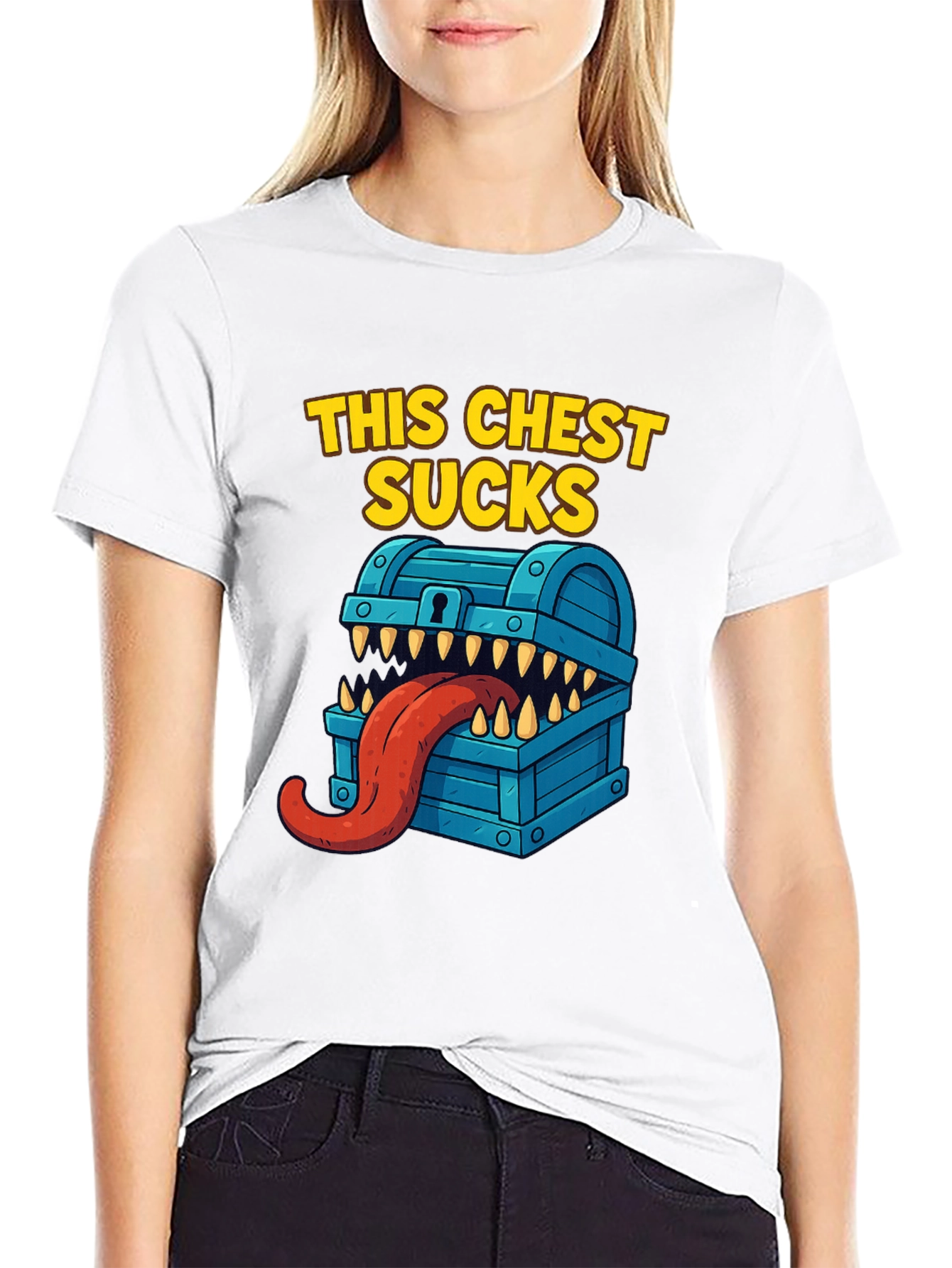 This Chest Sucks Black Graphic T-Shirt