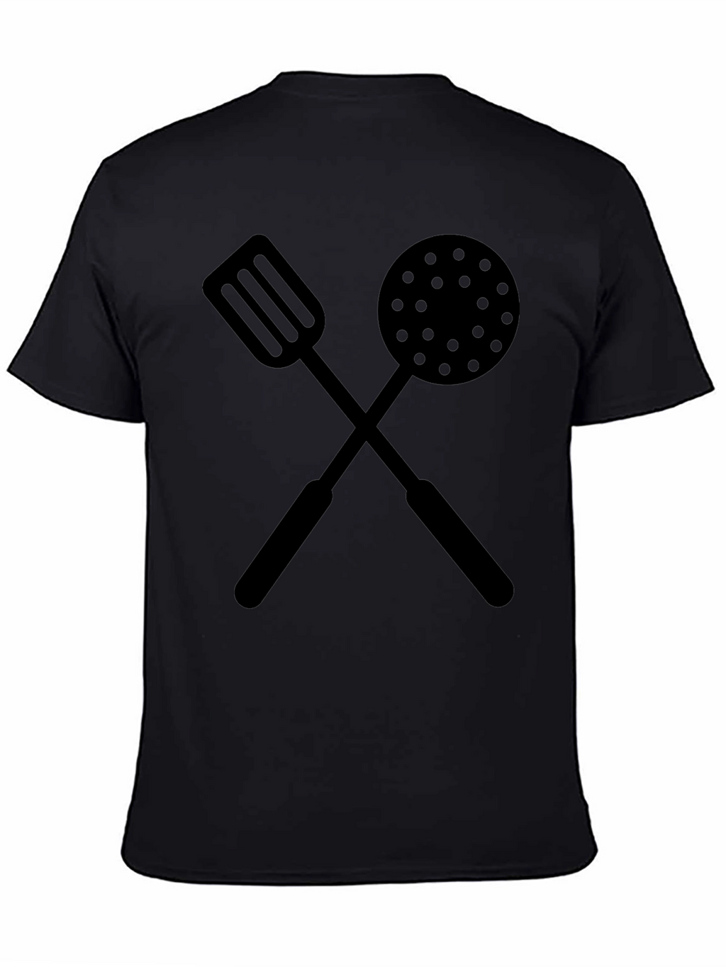 Chefs Crossed Utensils Graphic T-Shirt - Black
