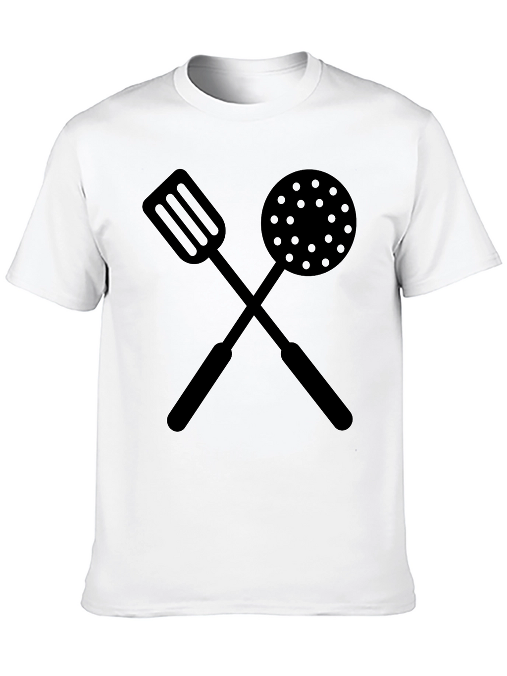 Chefs Crossed Utensils Graphic T-Shirt - Black