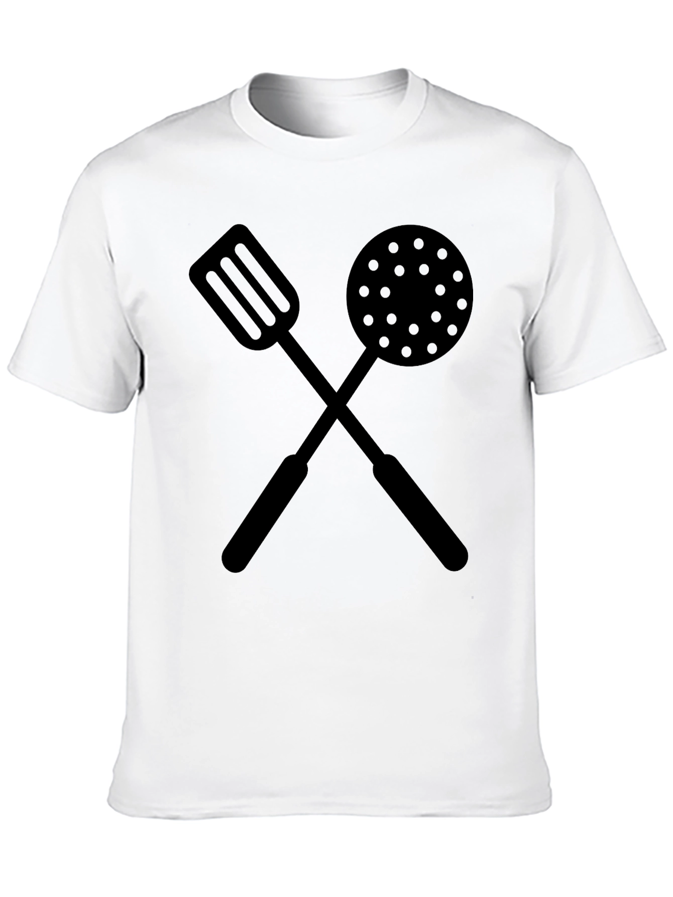 Chefs Crossed Utensils Graphic T-Shirt - Black