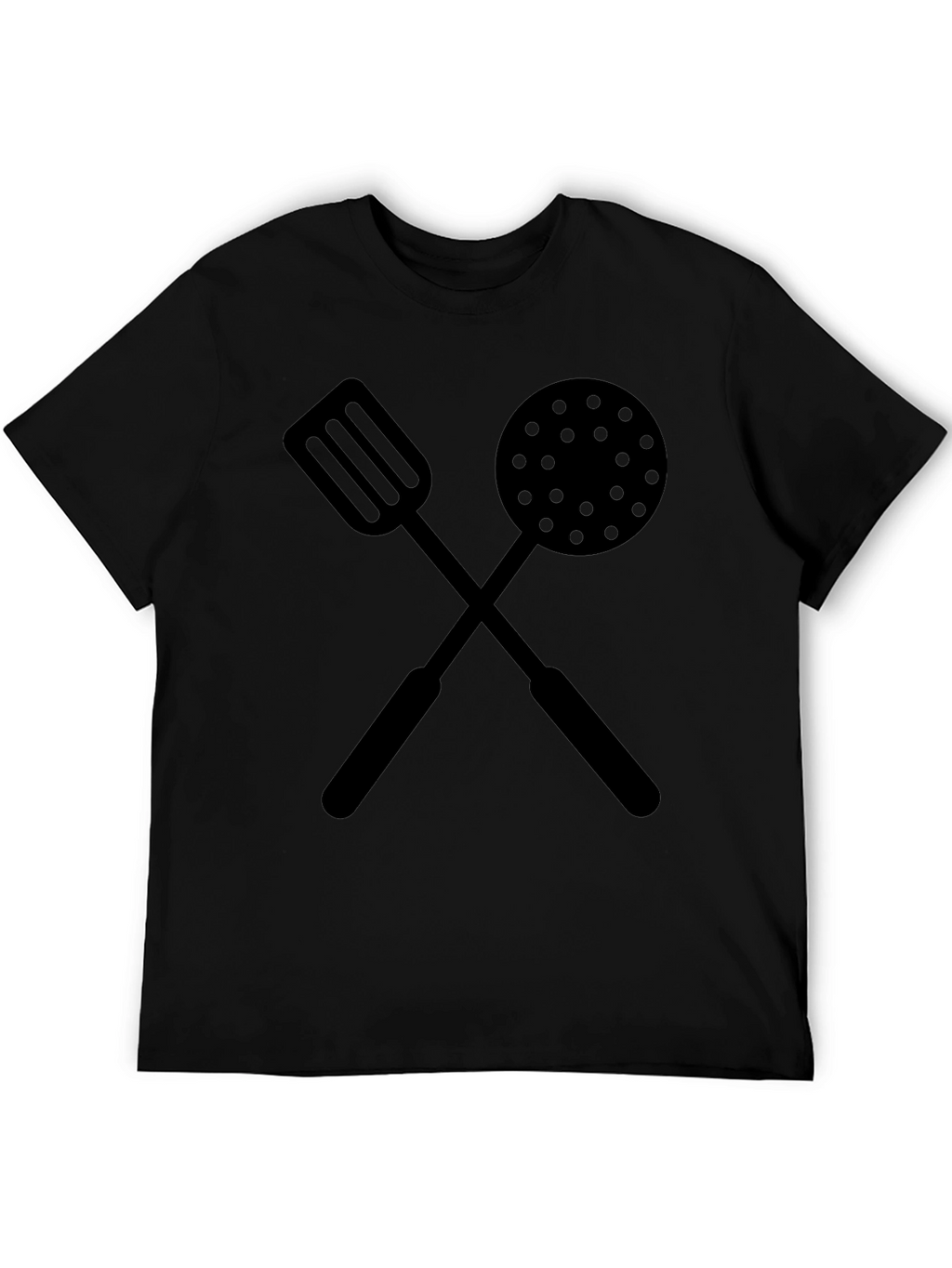 Chefs Crossed Utensils Graphic T-Shirt - Black