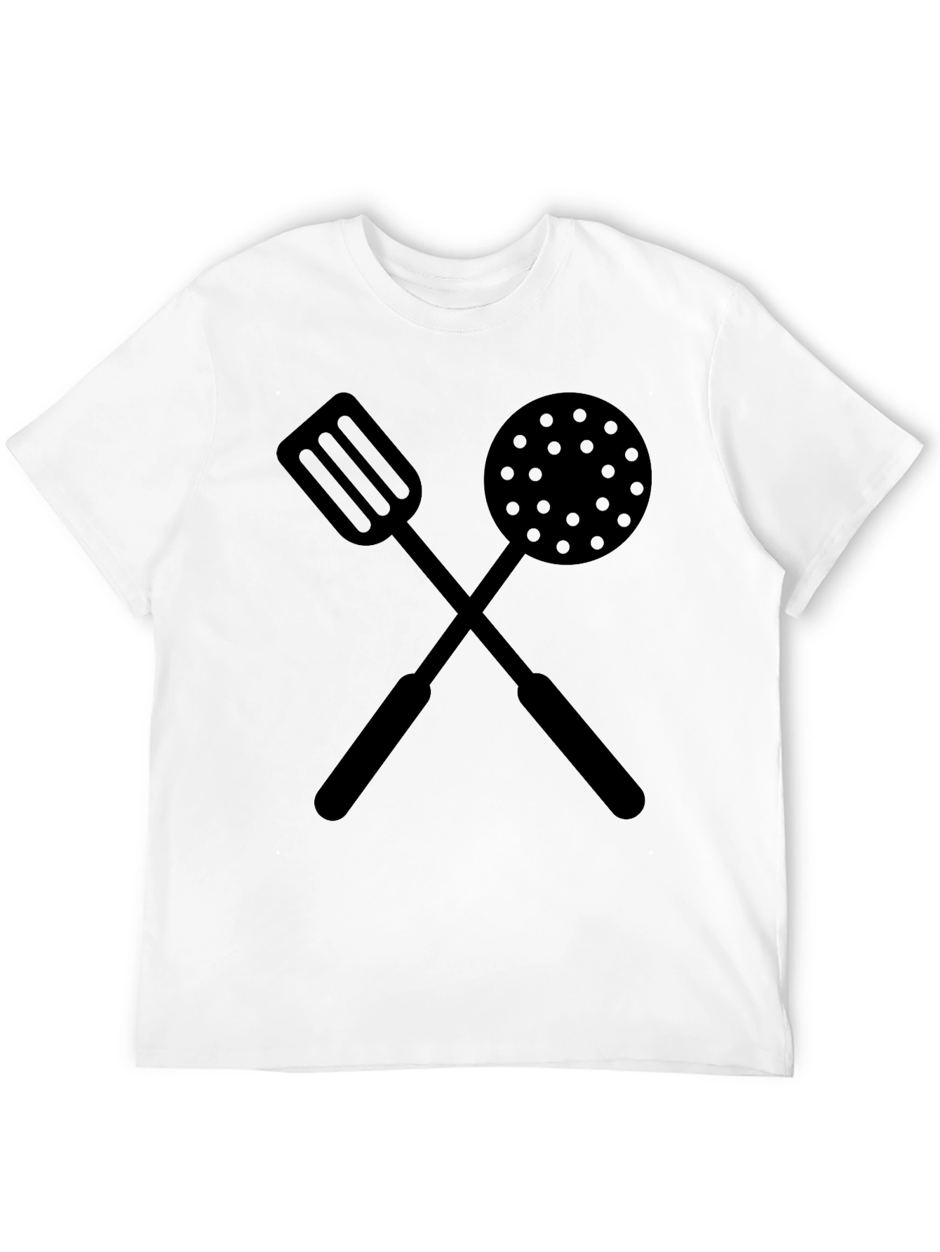 Chefs Crossed Utensils Graphic T-Shirt - Black