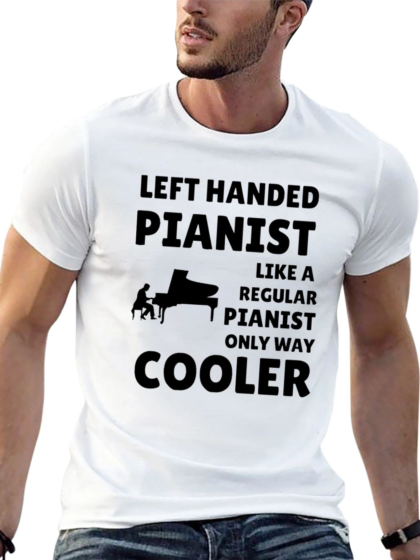 Left Handed Pianist - Funny Musician T-Shirt