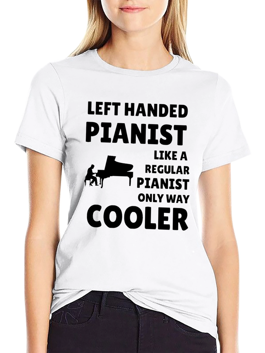 Left Handed Pianist - Funny Musician T-Shirt