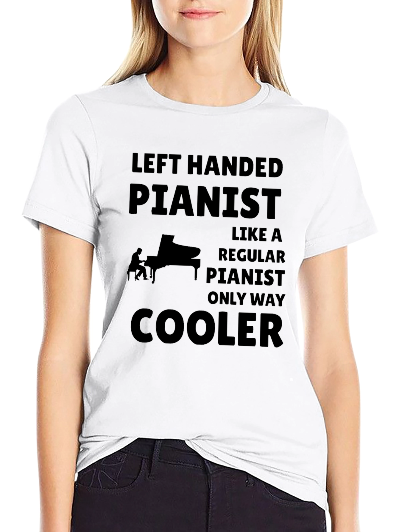 Left Handed Pianist - Funny Musician T-Shirt