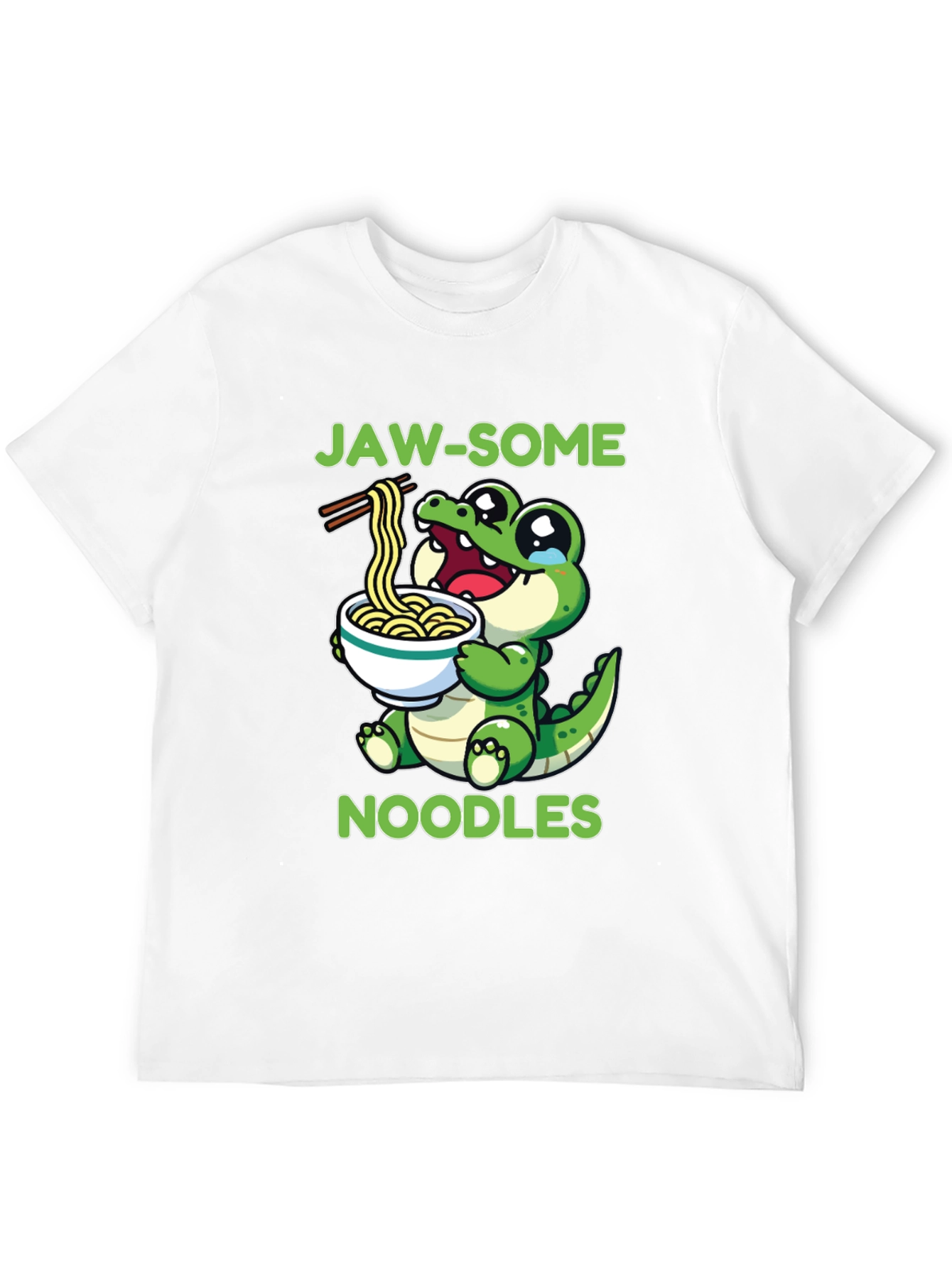 Jaw-some Noodles T-Shirt - Cute Alligator Design
