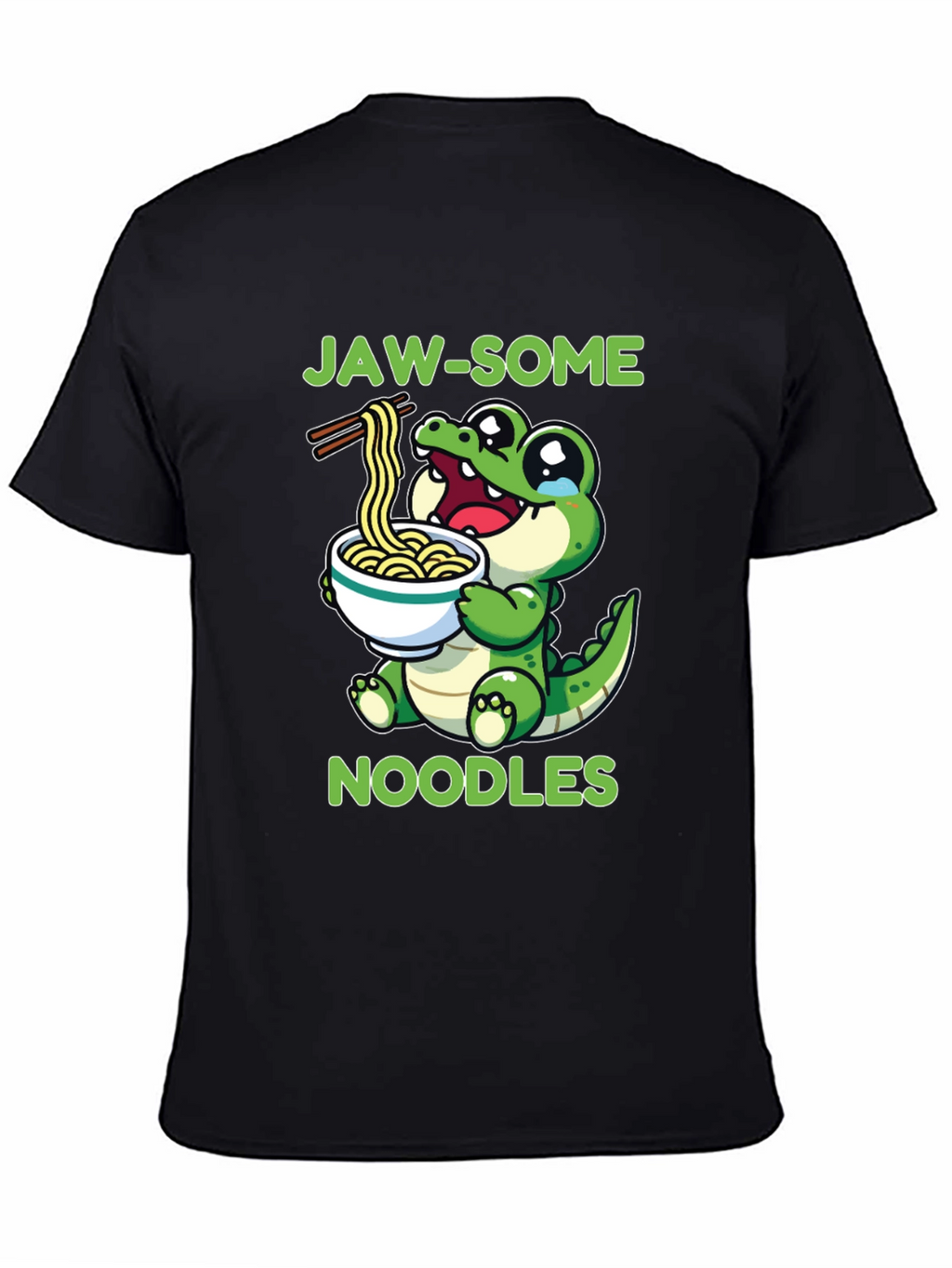 Jaw-some Noodles T-Shirt - Cute Alligator Design