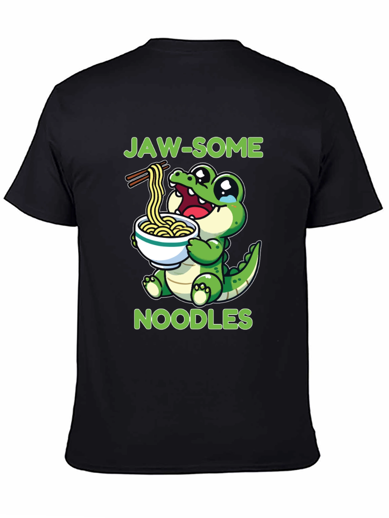 Jaw-some Noodles T-Shirt - Cute Alligator Design