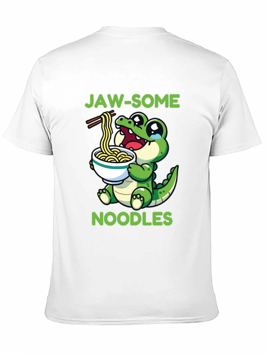 Jaw-some Noodles T-Shirt - Cute Alligator Design
