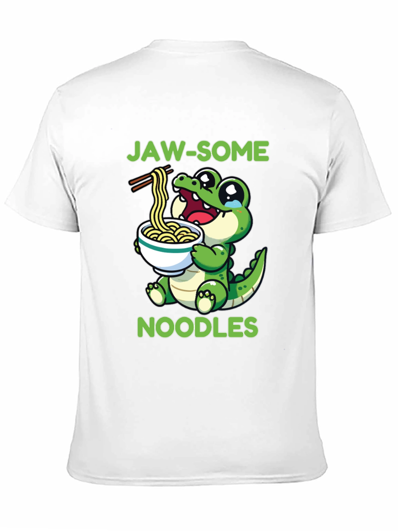 Jaw-some Noodles T-Shirt - Cute Alligator Design