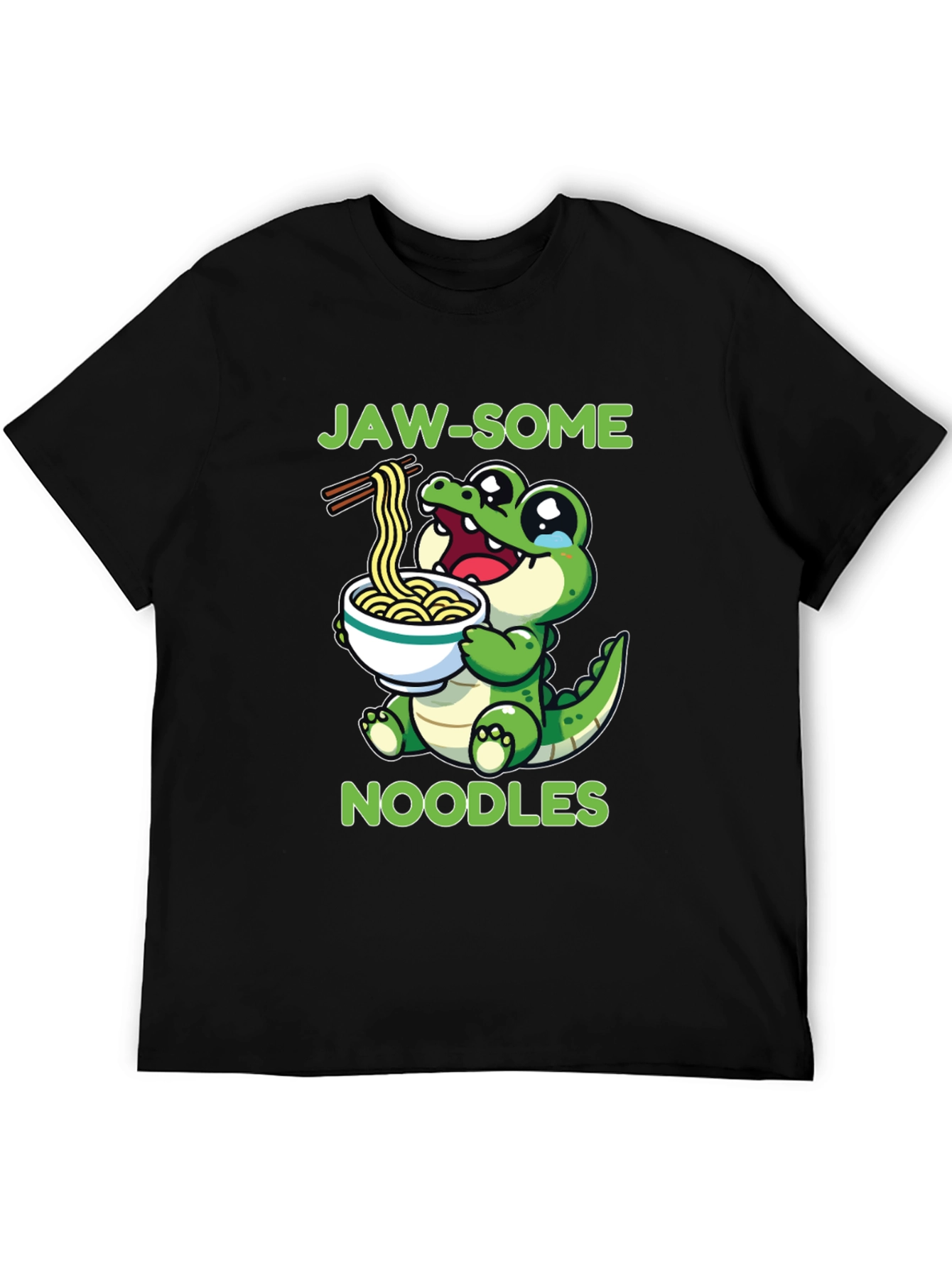 Jaw-some Noodles T-Shirt - Cute Alligator Design