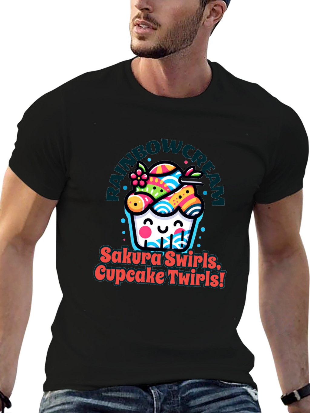Rainbow Cream Cupcake T-Shirt