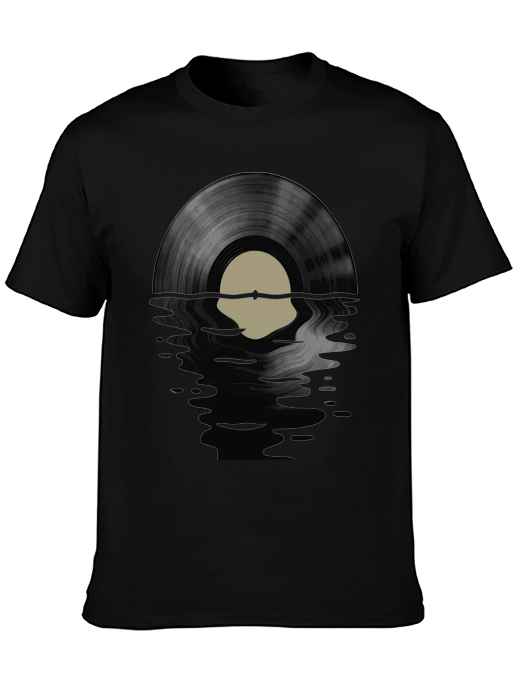 Vinyl Record Graphic Tee - Black