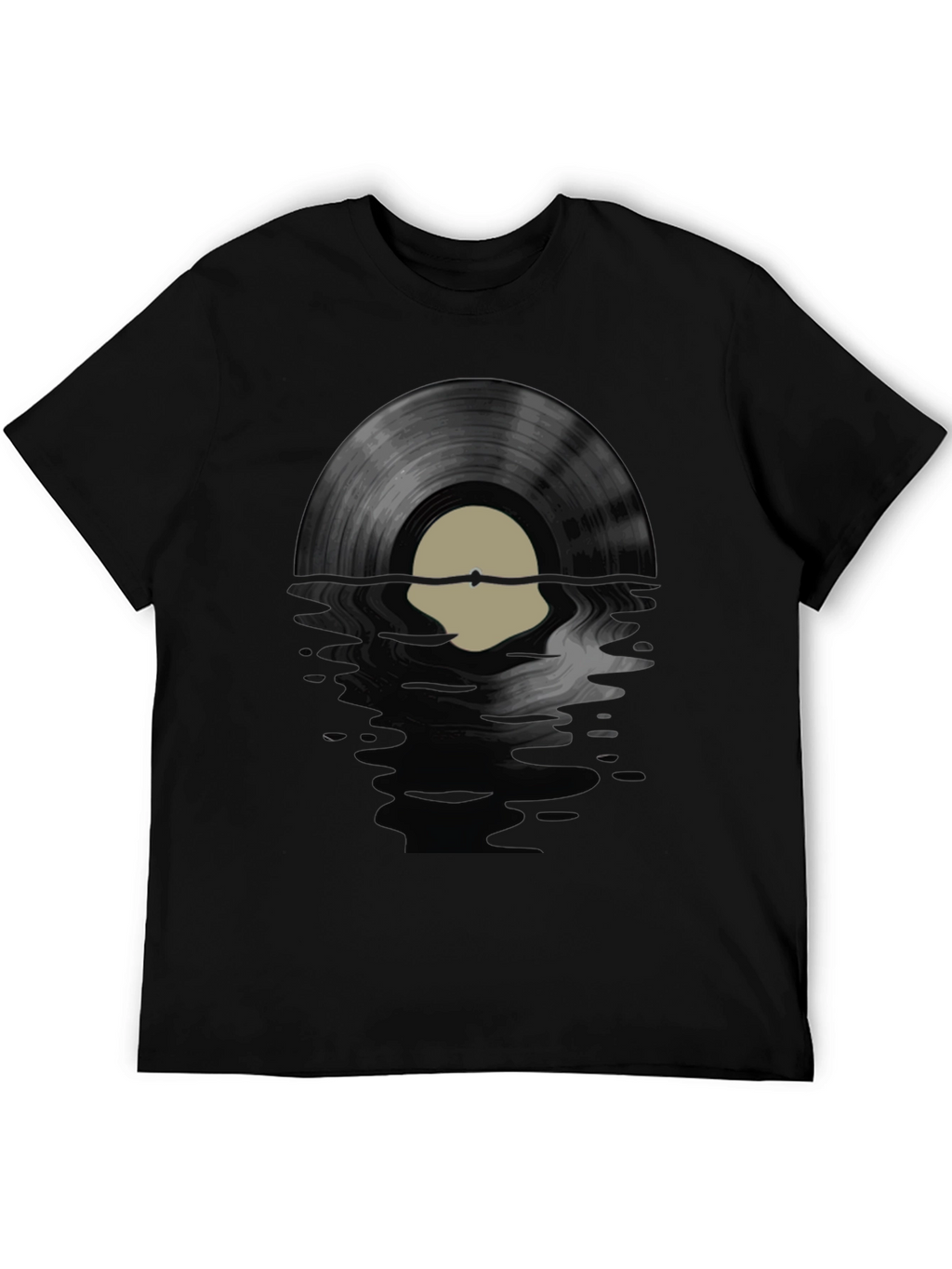Vinyl Record Graphic Tee - Black