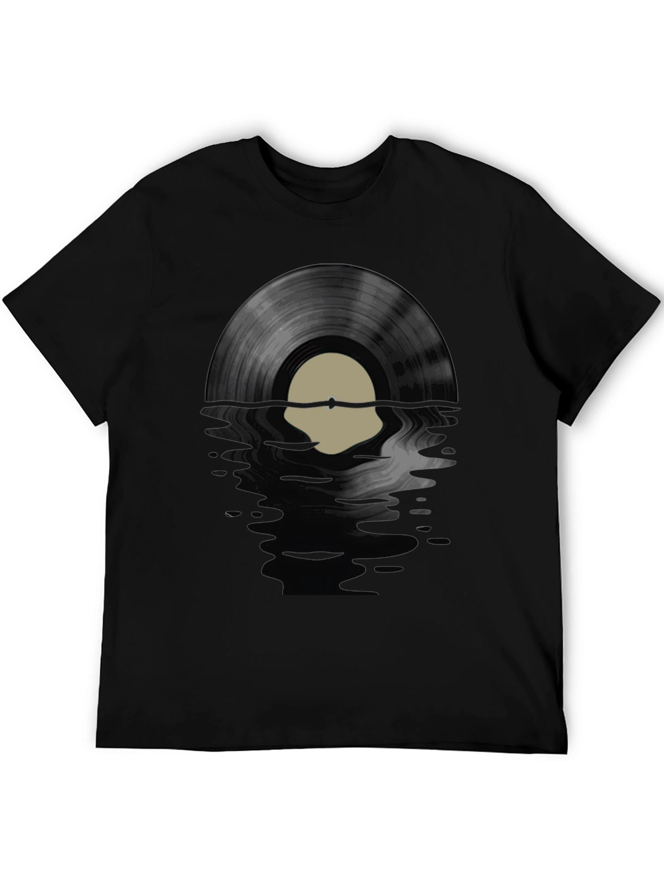 Vinyl Record Graphic Tee - Black