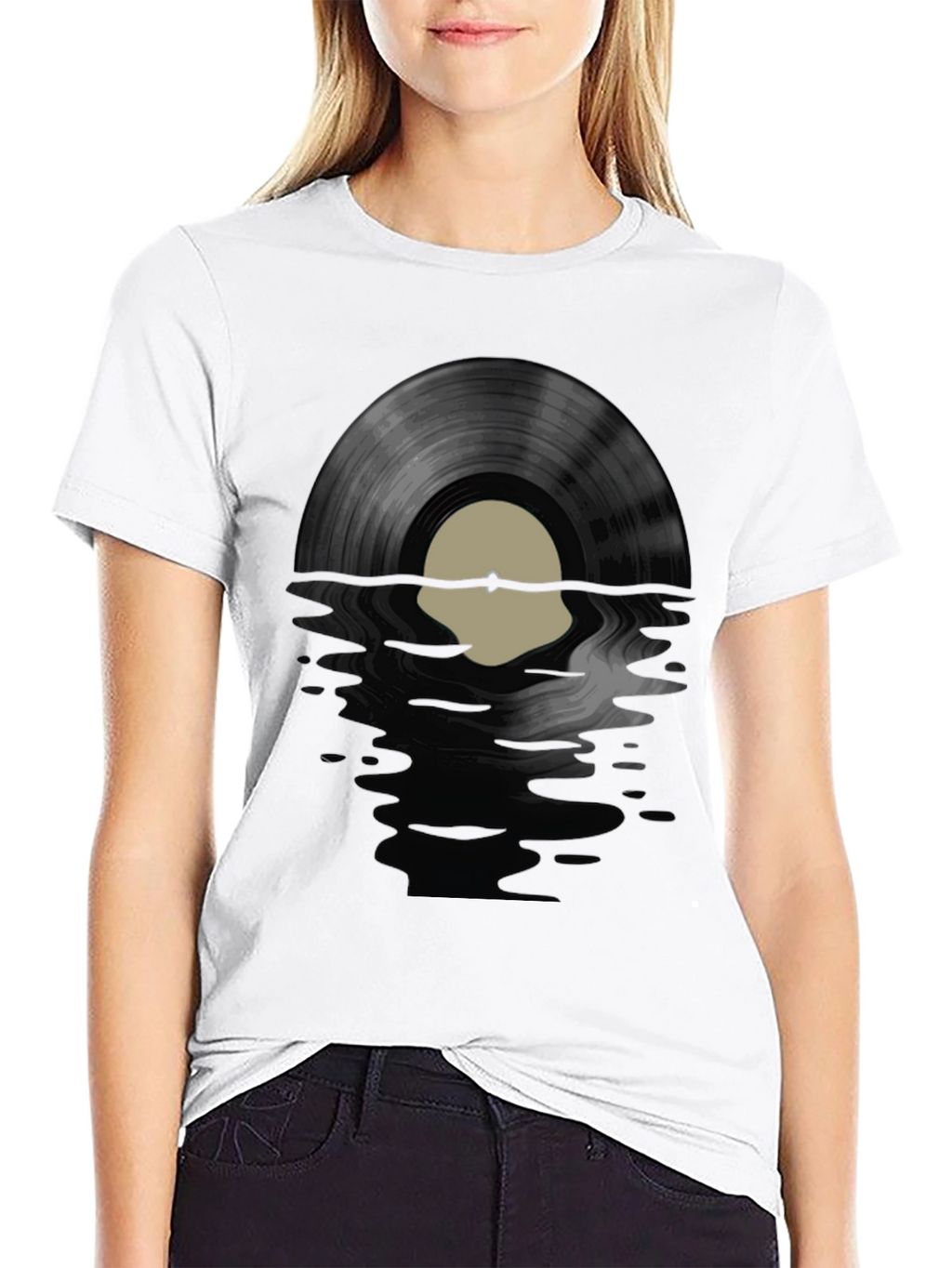 Vinyl Record Graphic Tee - Black