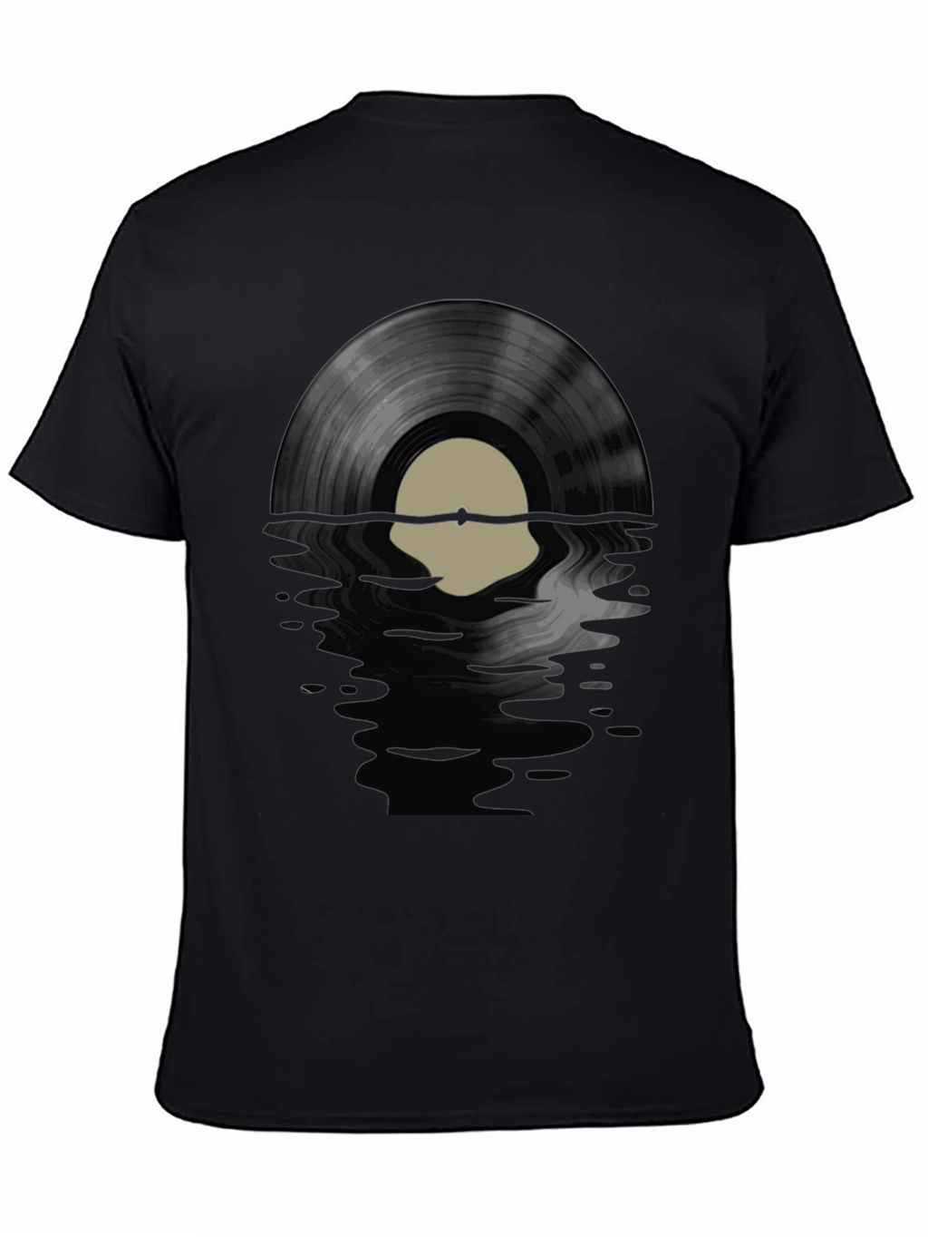 Vinyl Record Graphic Tee - Black