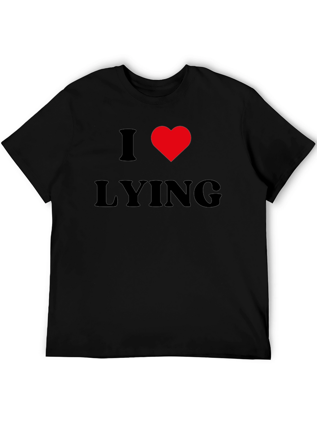 I Heart Lying Graphic Tee - Black Casual T-Shirt