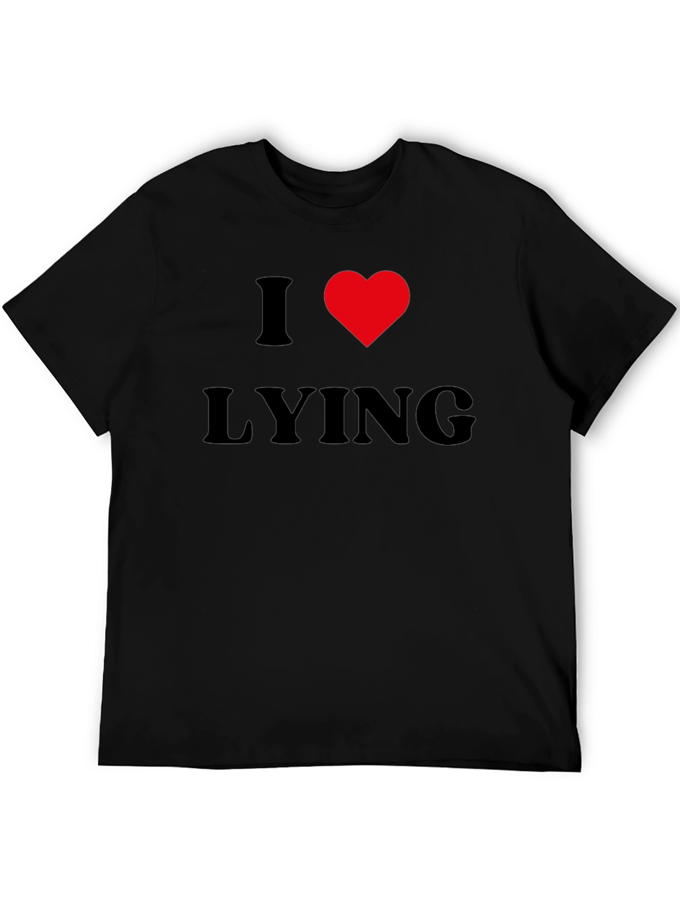 I Heart Lying Graphic Tee - Black Casual T-Shirt