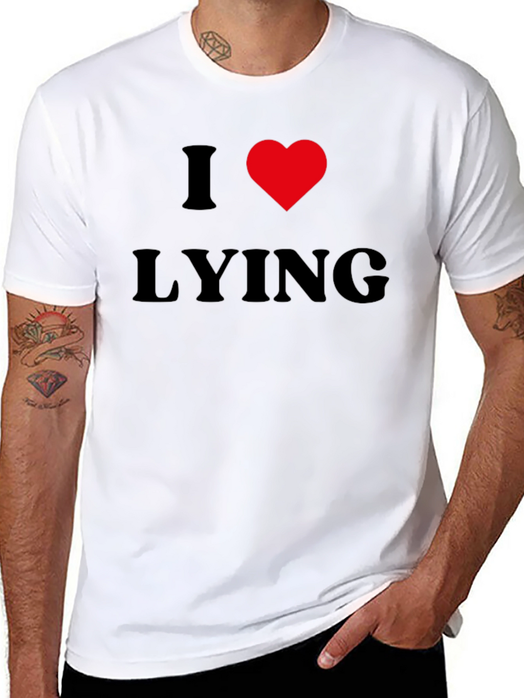 I Heart Lying Graphic Tee - Black Casual T-Shirt