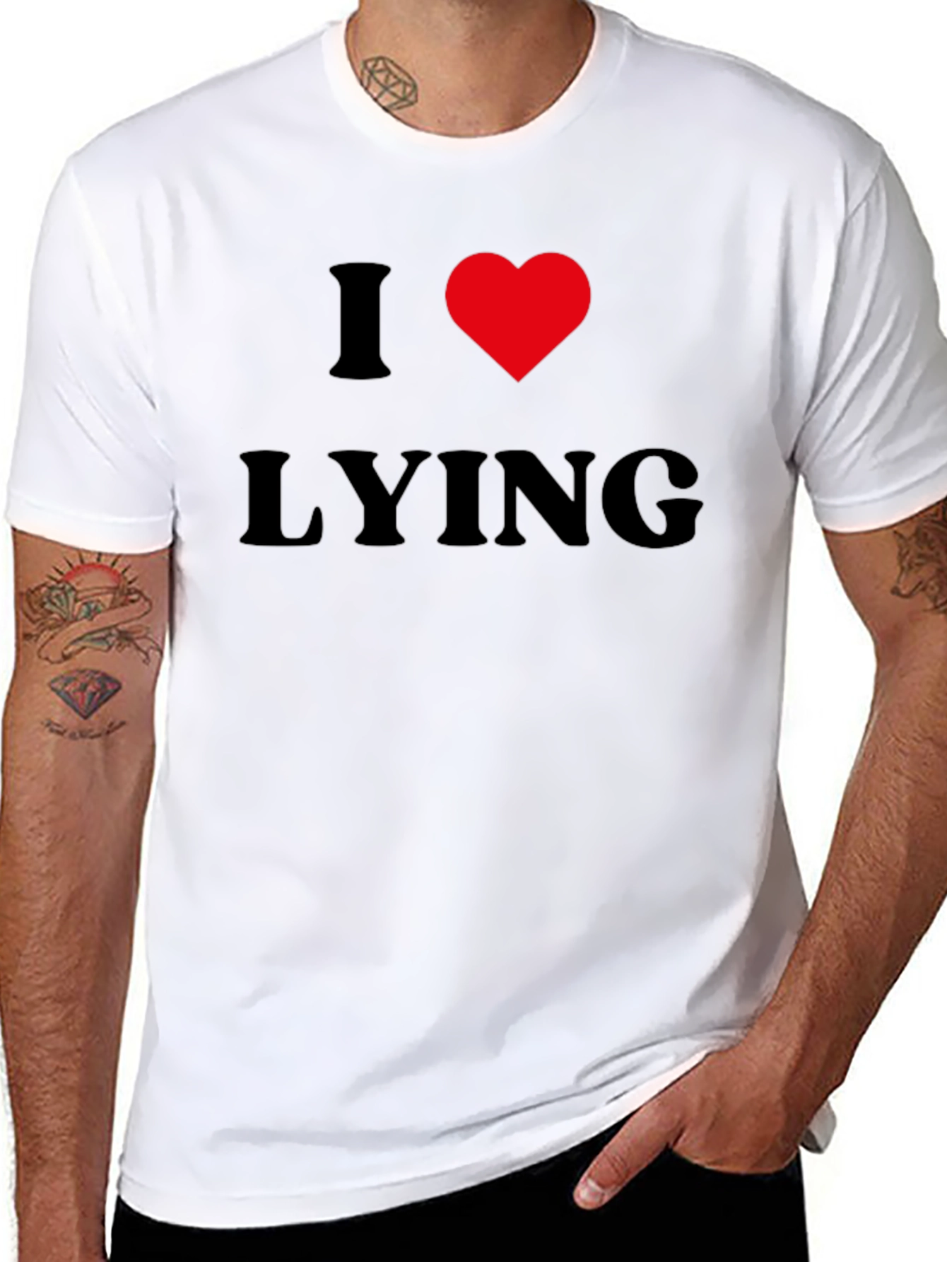 I Heart Lying Graphic Tee - Black Casual T-Shirt