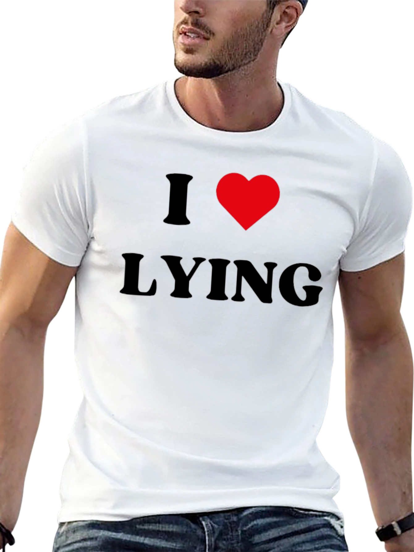 I Heart Lying Graphic Tee - Black Casual T-Shirt