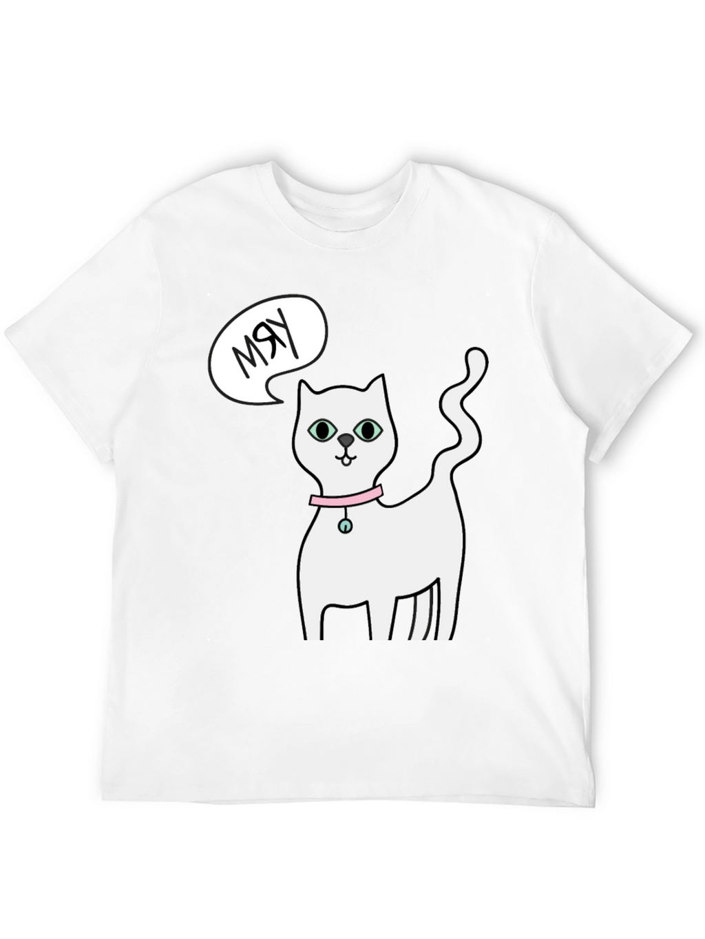 Funny Cat Meow T-Shirt - Cute Cartoon Kitten