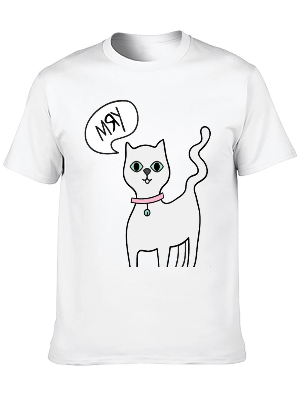 Funny Cat Meow T-Shirt - Cute Cartoon Kitten
