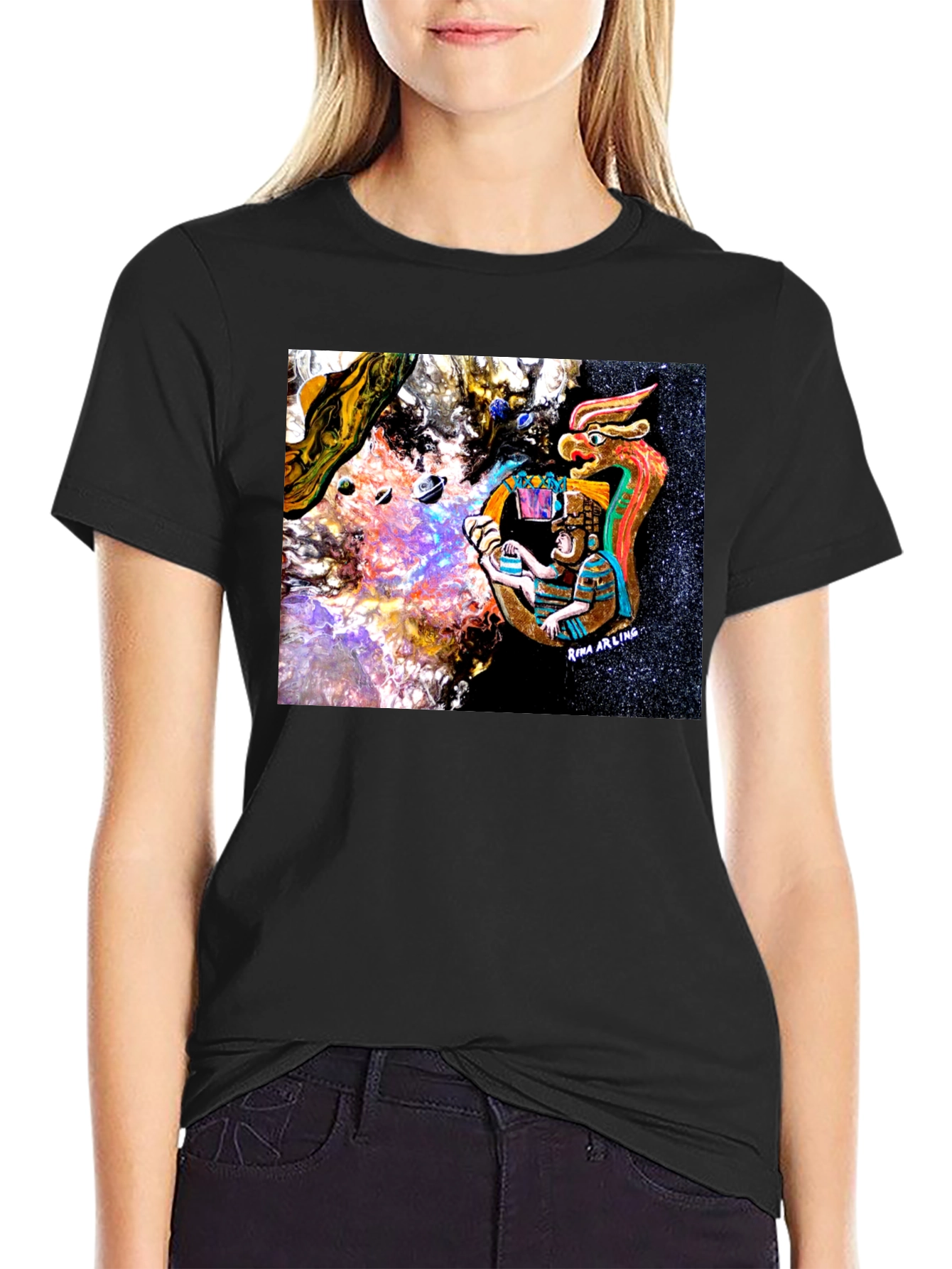 Aztec Dragon Universe Graphic Tee