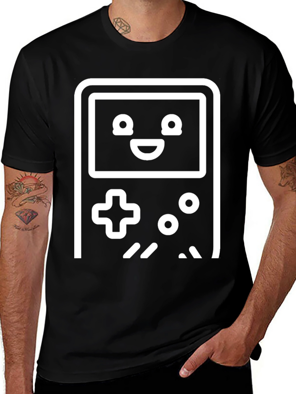 Retro Gamer Tee - Black Cotton Gaming T-Shirt