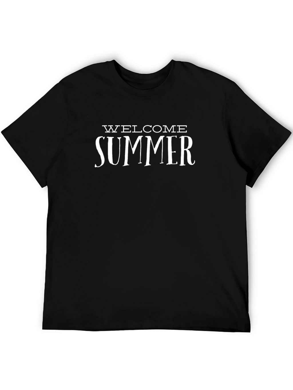 Welcome Summer Black Cotton T-Shirt